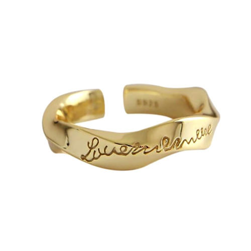 Personalized carving jewelry wholesale twisted Mobius band rings for women 